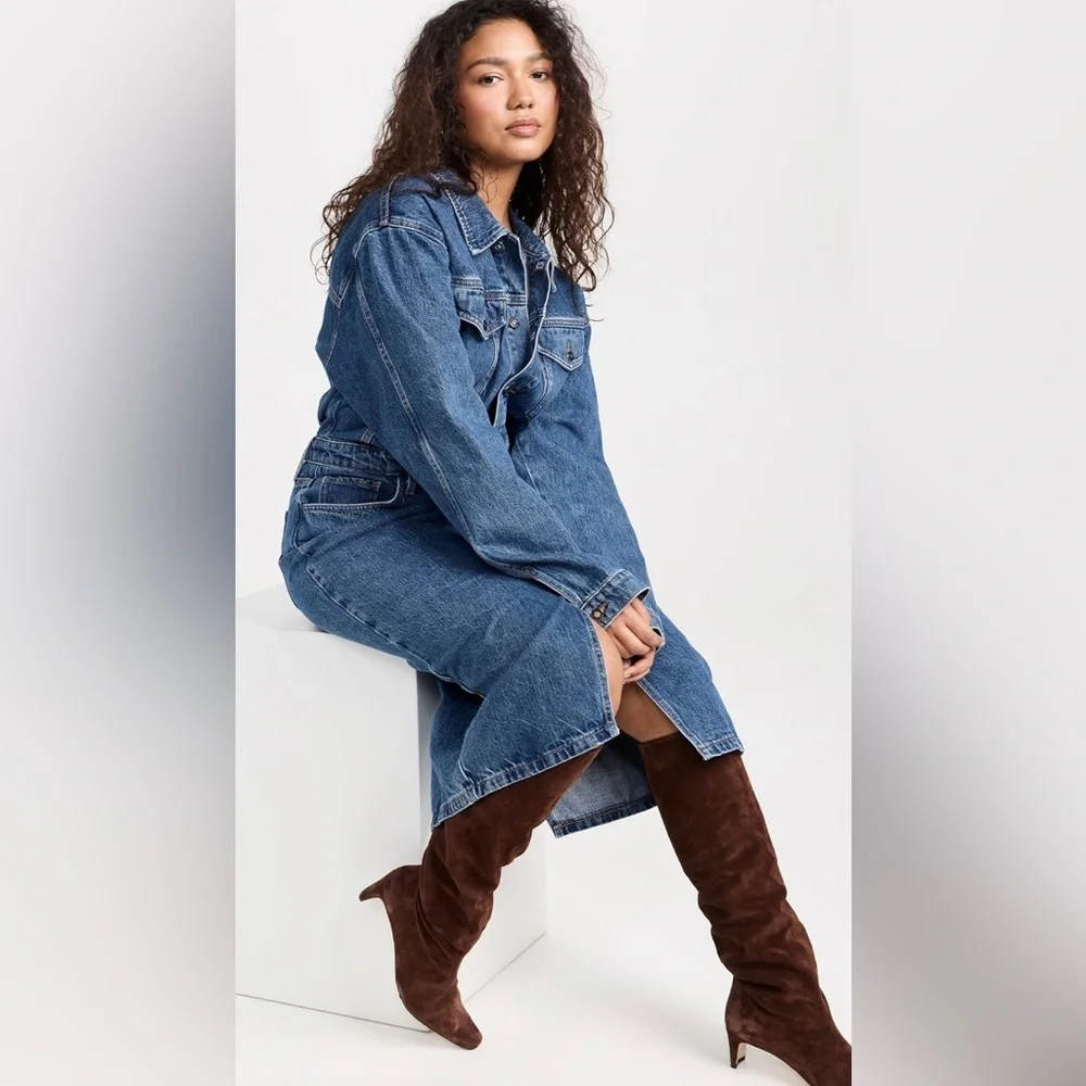 NWT Favorite Daughter The City Dress Denim Midi Dress size 31 - Picture 16 of 16